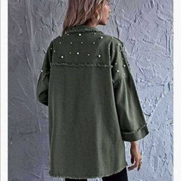 NEW Pearl Beaded Jacket Coat - Picture 3 of 7